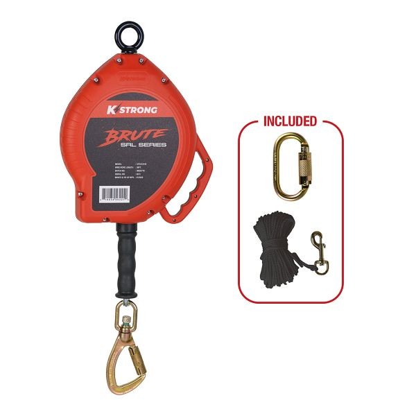 KStrong️ BRUTE️ 50 ft. Cable SRL with Swivel Carabiner. Includes installation carabiner and tagline (ANSI), UFS310150
