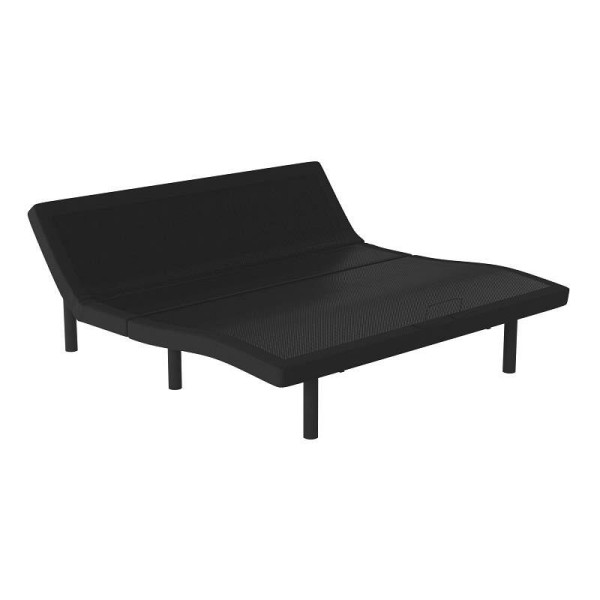 Flash Furniture Selene Adjustable Upholstered Bed Base with Wireless Remote, Independent Head/Foot Incline - King - Black, AL-DM0201-K-GG