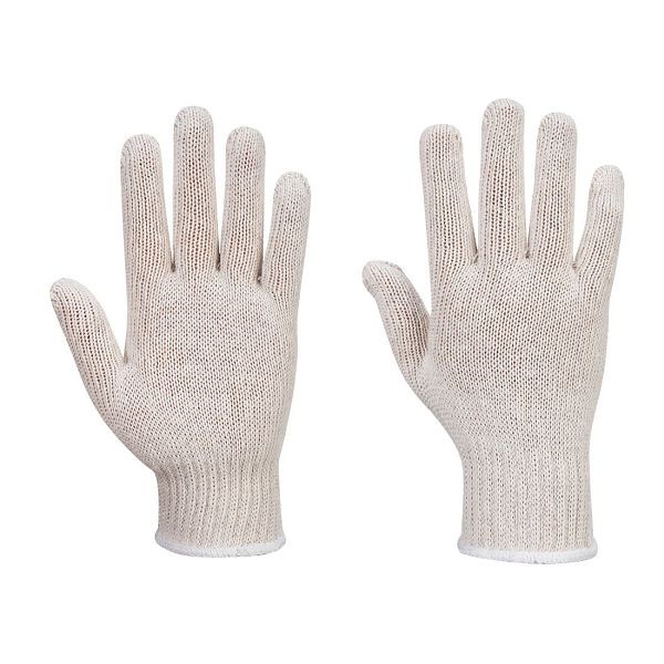 Portwest String Knit Liner Glove, Quantity: 300 Pairs, White, L, A030WHRL