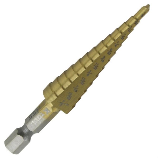 K Tool International Step Drill Bit 1/8" - 1/2", KTI71235