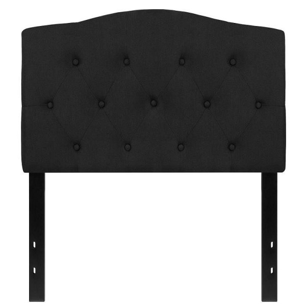 Flash Furniture Cambridge Tufted Upholstered Twin Size Headboard in Black Fabric, HG-HB1708-T-BK-GG