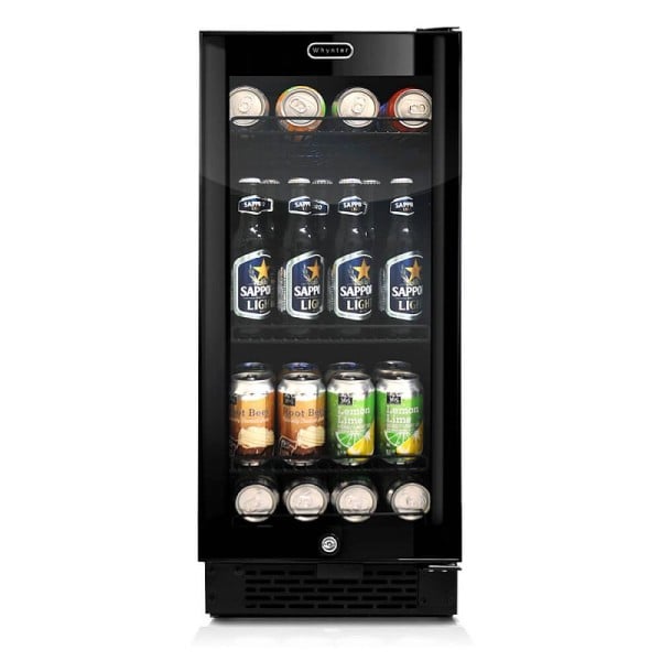Whynter Built-in Black Glass 80-can capacity 3.4 cu ft. Beverage Refrigerator, BBR-801BG