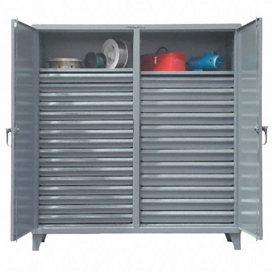 Strong Hold Heavy Duty Storage Cabinet, Dark Gray, 78 in H X 72 in W X 24 in D, Assembled, 2 Cabinet Shelves, 66-DS-242-28DB