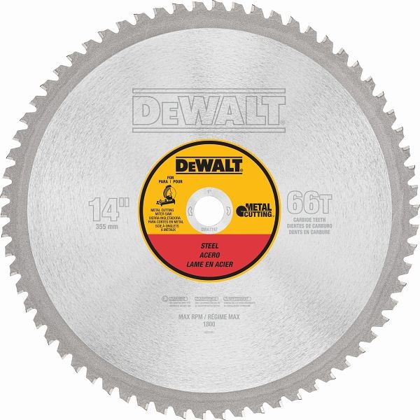 DeWalt 14" 66T Heavy Gauge Ferrous Metal Cutting 1" Arbor, DWA7747