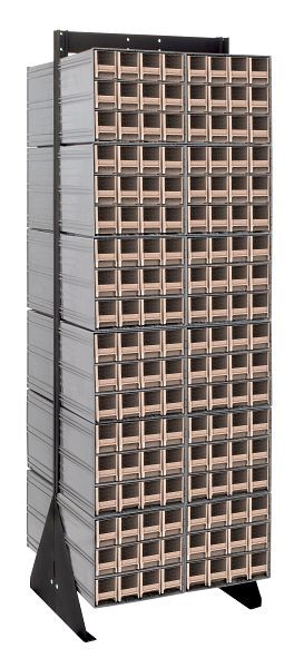 Quantum Storage Systems Interlocking Storage Cabinets Floor Stand, double sided, 24"D x 23-5/8"W x 75"H, includes (288) ivory drawers, QIC-270-122IV
