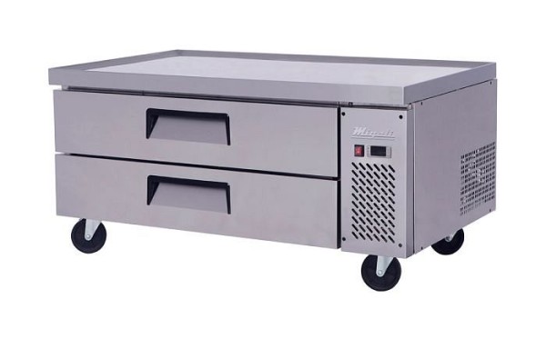 Migali 48″ Wide Refrigerated Chef Base, 48.4"x32"x26.6" (WxDxH), 134A, C-CB48-HC