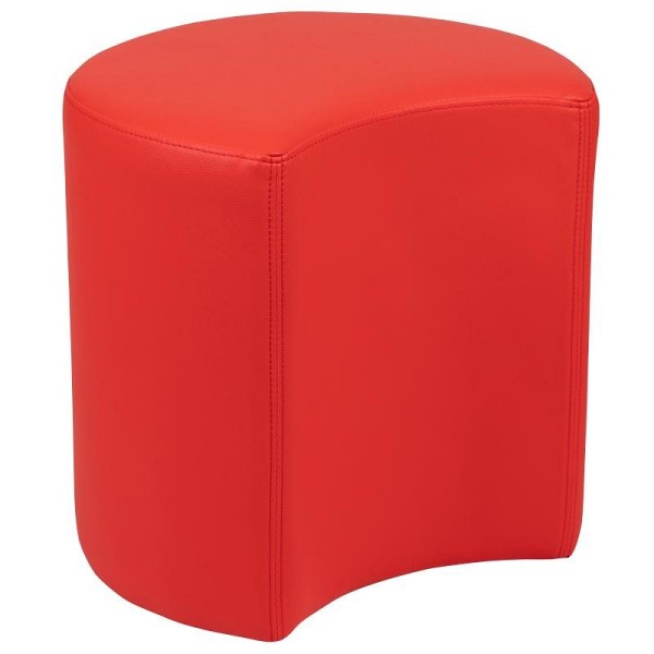 Flash Furniture Nicholas Soft Seating Flexible Moon for Classrooms and Common Spaces - 18" Seat Height (Red), ZB-FT-045C-18-RED-GG
