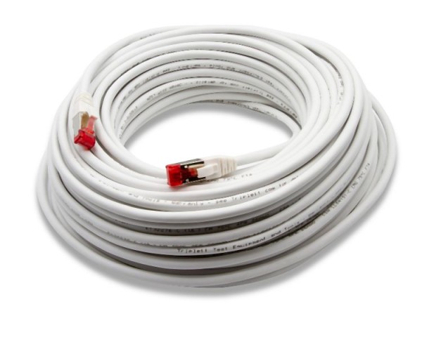 Triplett CAT 6A 10GBPS Professional Grade, SSTP 26AWG Patch Cable 75' White, CAT6A-75WH