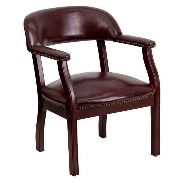 Flash Furniture Diamond Oxblood Vinyl Luxurious Conference Chair with Accent Nail Trim, B-Z105-OXBLOOD-GG