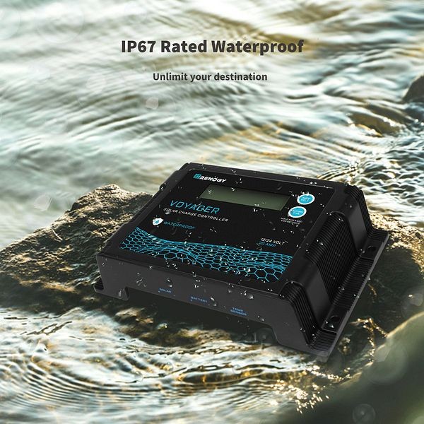 Renogy New Edition Voyager 20A PWM Waterproof Solar Charge Controller, RCC20VOYP