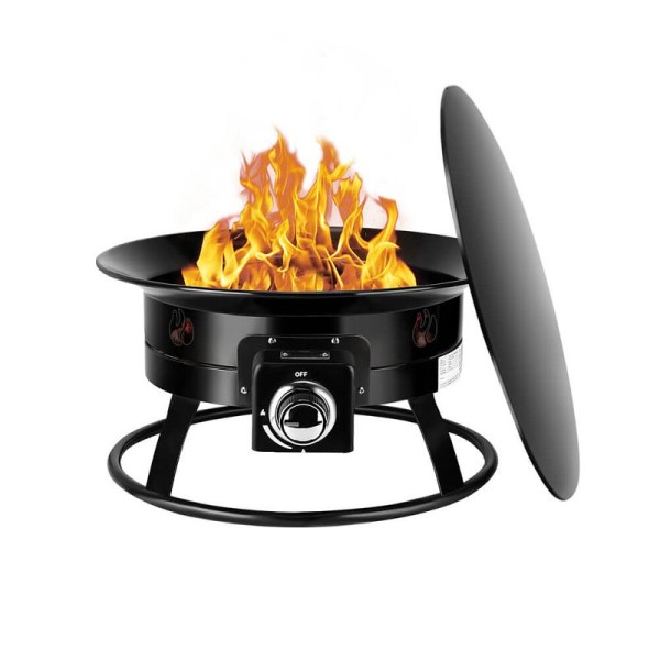 Camplux Firebowl 19" Outdoor Portable Propane Gas Fire Pit, Auto-Ignition, FP19AL