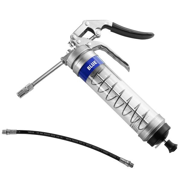 OilSafeSystem Color-Coded Clear Pistol Grease Gun, Blue, 330802