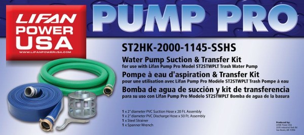 Lifan Power 2" Trash Water Pump Hose Kit, ST2HK-2000-1145-SSHS