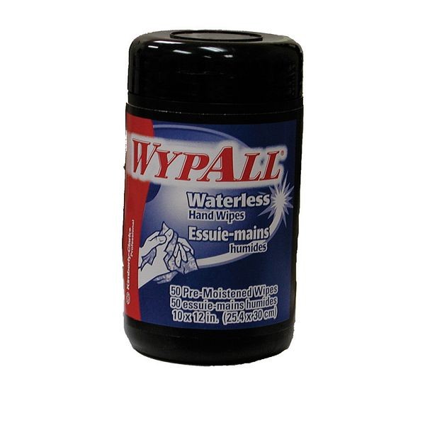 Jones Stephens Wypall Waterless Hand Wipes, 50 Count Dispenser Tub, 8 Tubs per Carton, B05007