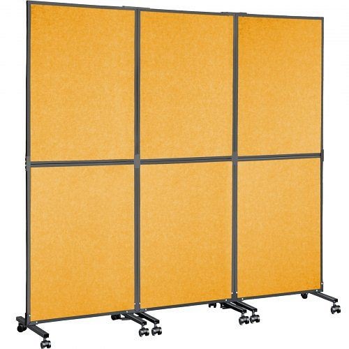 VEVOR Acoustic Room Divider Office Partition Panel 72" x 66" 3 Pack Orange Color, LDSGYPFSP7266C4MUV0