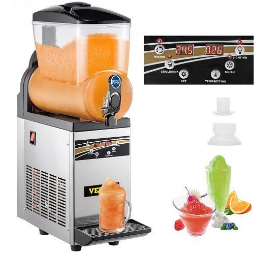 VEVOR Commercial Slush Machine Margarita Slush Maker 15L Frozen Drink Machine, SY15L500W110VOZU3V1