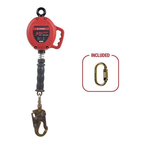 KStrong BRUTE 10 ft. Cable SRL with swivel snap hook. Includes installation carabiner (ANSI), UFS310010