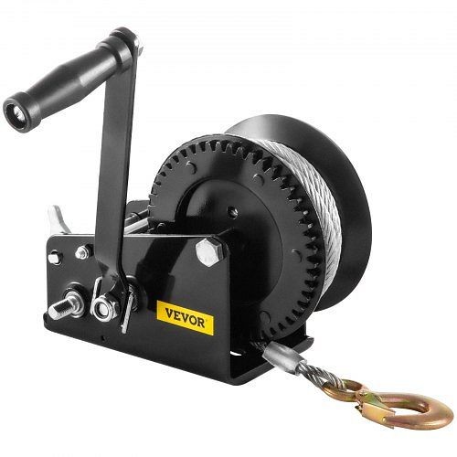 VEVOR Hand Winch 3500Lbs Heavy-duty Hand Crank with 33ft Steel Cable for Boat/SUV, SDJPBBDDW3500IKRQV0