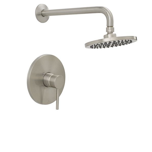 Jones Stephens Brushed Nickel Shower Faucet with Rain Shower Head, Trim Only, 1559291