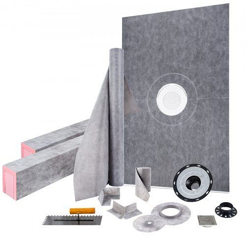 VEVOR Shower Curb Kit, 48" x 72" Watertight Shower Curb Overlay, with 4" ABS Central Bonding Flange, LYDZT48X72ABSQIJUV0