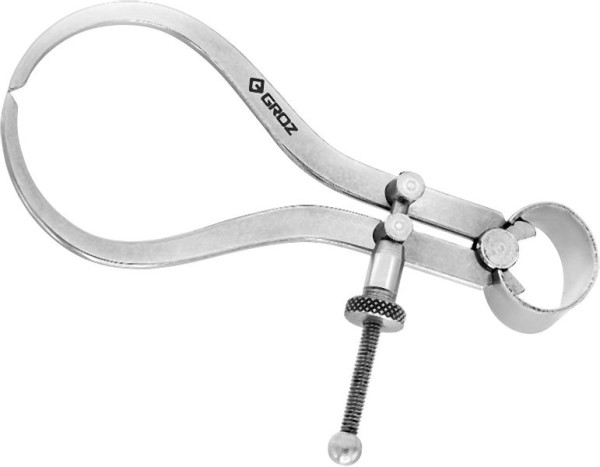 Groz 4" Spring Outside Caliper, Matte Finish, with Solid Nut, 1411