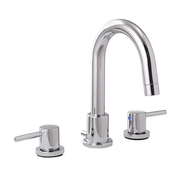 Jones Stephens Chrome Plated Two Handle Wide Spread Bathroom Faucet with Pop-Up, 1559250