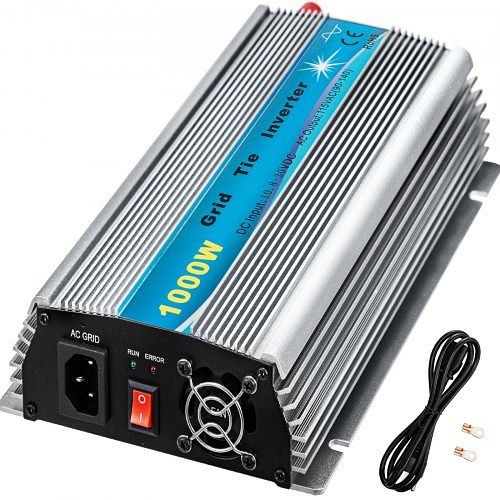 VEVOR Grid Tie Solar Inverter, 1000W MPPT Power Inverter, 50/60 Hz, Grid Tie Inverter DC10.8-30V Input to AC90-140V Output, BWNBQGTI1000W1101V1