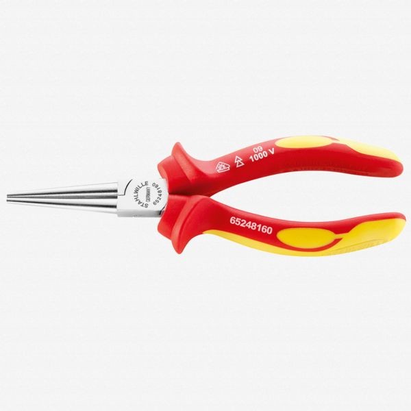 Stahlwille 6524 VDE round nose pliers, long, 160 mm, ST65248160