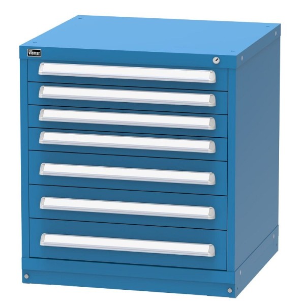 Vidmar DARK BLUE Bench Height Drawer Cabinet with 7 Drawers, 27.75" x 30" x 33", SEP1002AL-DARK BLUE