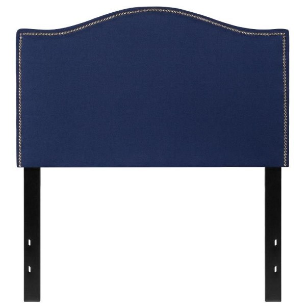 Flash Furniture Lexington Upholstered Twin Size Headboard with Accent Nail Trim in Navy Fabric, HG-HB1707-T-N-GG