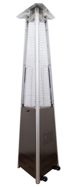 AZ Patio Heaters Commerical Natural Gas Hammered Bronze Glass Tube Heater, NG-GT-BRZ