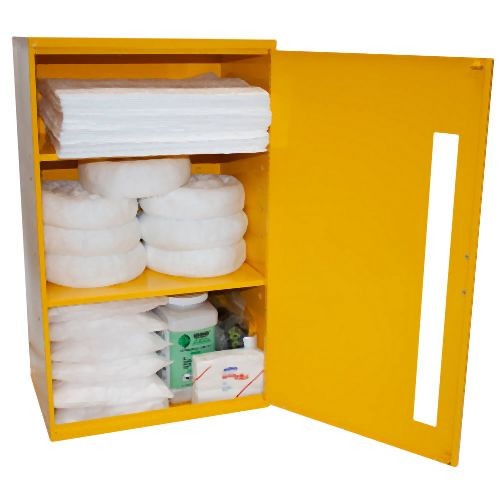 ENPAC Extra Large Wall-Mount Cabinet Spill Kit, Oil Only, Yellow, 13-WMXL-O