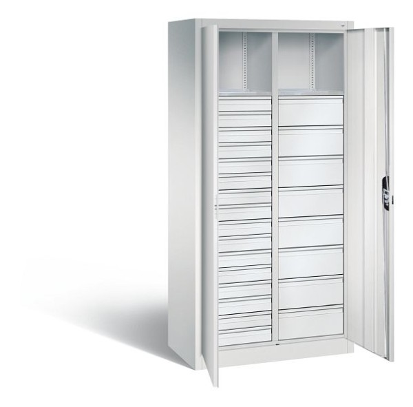 CP Furniture Hinged door cabinet, 2 doors, 16 small and 8 large drawers, Width 930 mm, 8921-303
