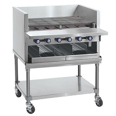 Imperial Smoke Broiler, gas, countertop, 48", (8) burners, cast iron radiants & grates, IABA-48