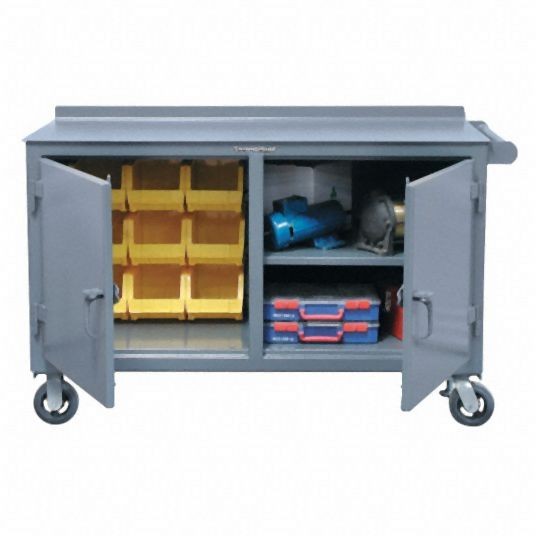 Strong Hold Mobile Cabinet Workbench, Steel, 30 in Depth, 39 in Height, 60 in Width, 52.7-DS-BBS-301CA