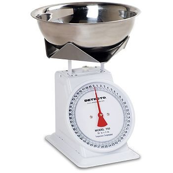 DETECTO Top Loading Fixed Dial Scale, 50 Lb Capacity, Stainless Steel Bowl, T50B
