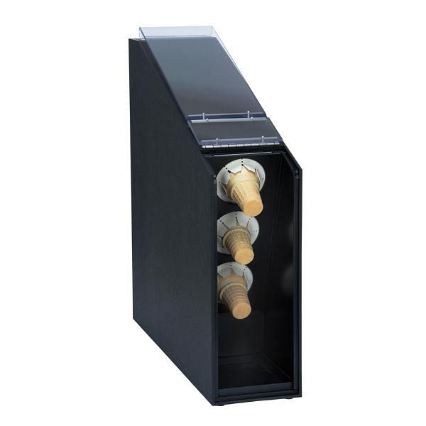 Dispense Rite Countertop cone dispenser - Black Polystyrene, CTCD-3BT