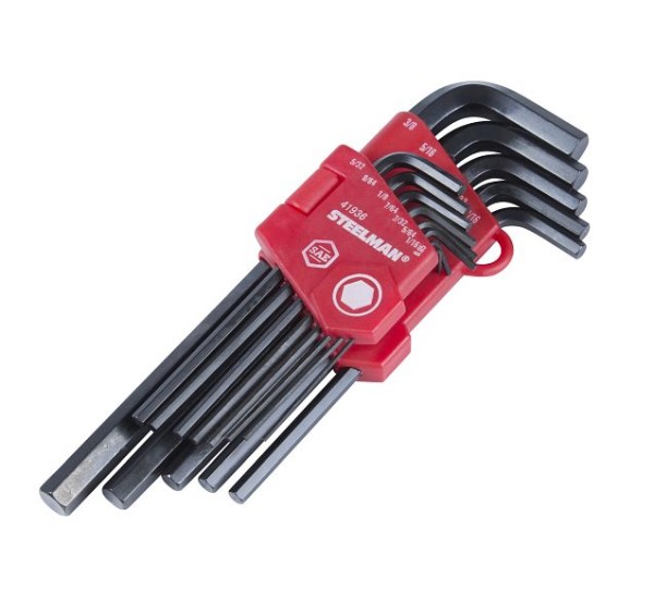 STEELMAN Long Arm Hex Key Wrench Set, Inch (SAE), 13 Pieces, 41936
