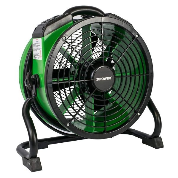 XPOWER 1/4 HP 1720 CFM, Variable Speed, Sealed Motor, Industrial Axial, Air Mover with Built-in Power Outlets, Green, X-34AR-Green