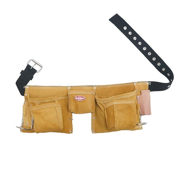 Bucket Boss 3 Tool Bag Suede Leather Tool Apron Tool Belt in Tan, Quantity: 6 cases, 55149