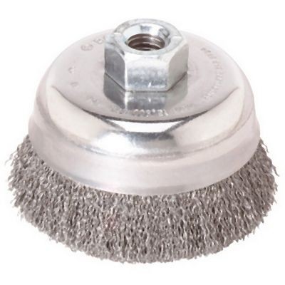 Bosch 4 Inches Wheel Dia. 5/8 In.-11 Arbor Carbon Steel Crimped Wire Cup Brush, 3608614525