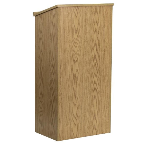 Flash Furniture Mysta Stand-Up Wood Lectern in Oak, MT-M8830-LECT-OAK-GG