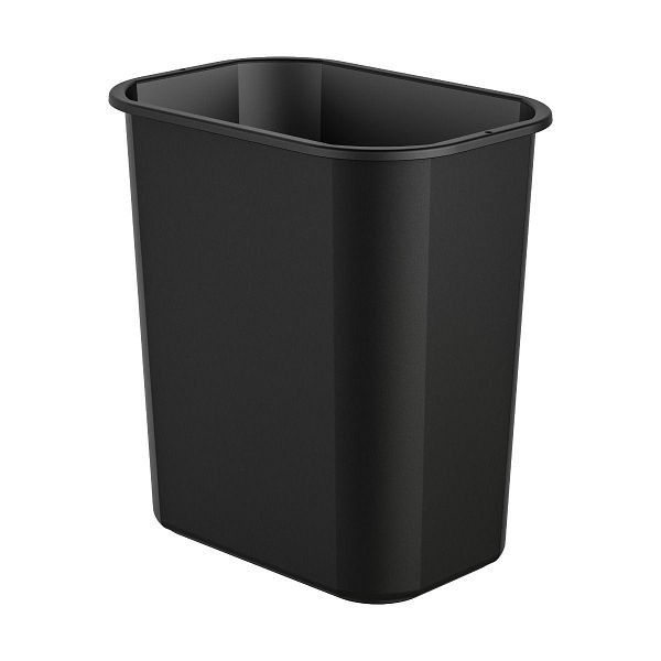 Suncast Commercial 3 Gallon Desk-Side Resin Trash Can, Black, Pack of 12, TCIND312