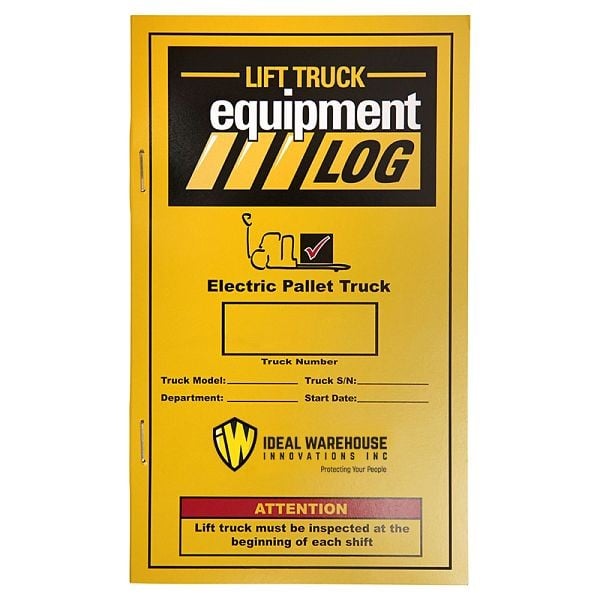 Ideal Warehouse Replacement Electric Pallet Truck Log Book, Dimensions: 8.25x5.25x3 inch, 70-1065-3-CP