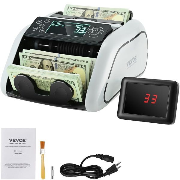 VEVOR Money Counter Machine, Bill Counter with UV, Counting Speed >1000pcs/min, DCJH1UVMGIRDDFUJ5V1