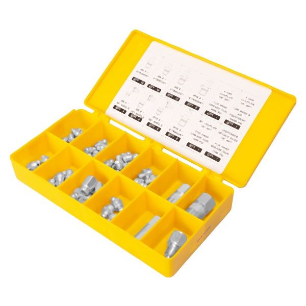 ProLube Metric Grease Fittings Assortment, 60-piece, Yellow Box, 43983