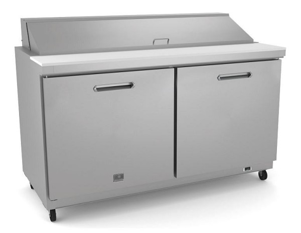 Kelvinator Commercial 2-door sandwich/salad preparation table for 16 GN 1/6 containers, 60'', R290 refrigerant gas, +33/+41°F, stainless steel, 738257