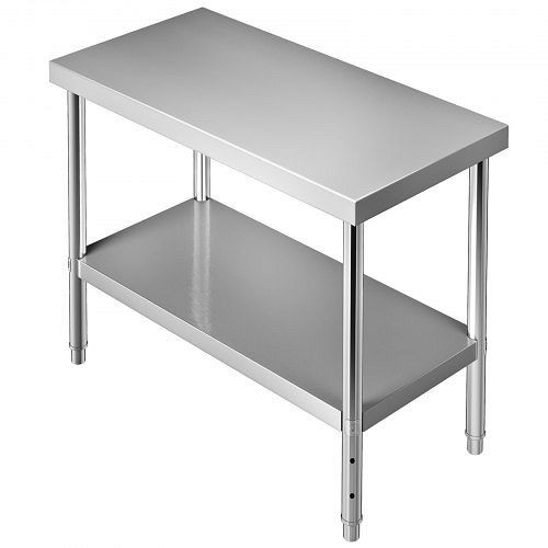 VEVOR Stainless Steel Work Prep Table Commercial Food Prep Table 48x18x34", J48X18X34INCH1I8LV0