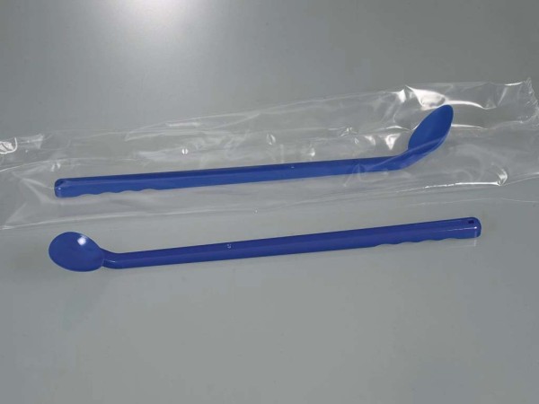 Burkle Sampling spoon curved, long handle, blue, Quantity: 10, 5378-5011