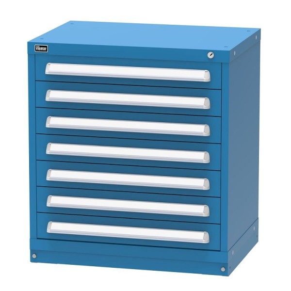 Vidmar DARK BLUE Bench Height Drawer Cabinet with 7 Drawers, 21.38" x 30" x 33", RP1144AL-DARK BLUE